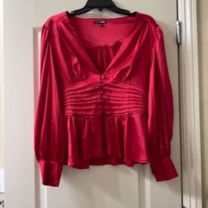 Red dress up blouse from Fashion Nova